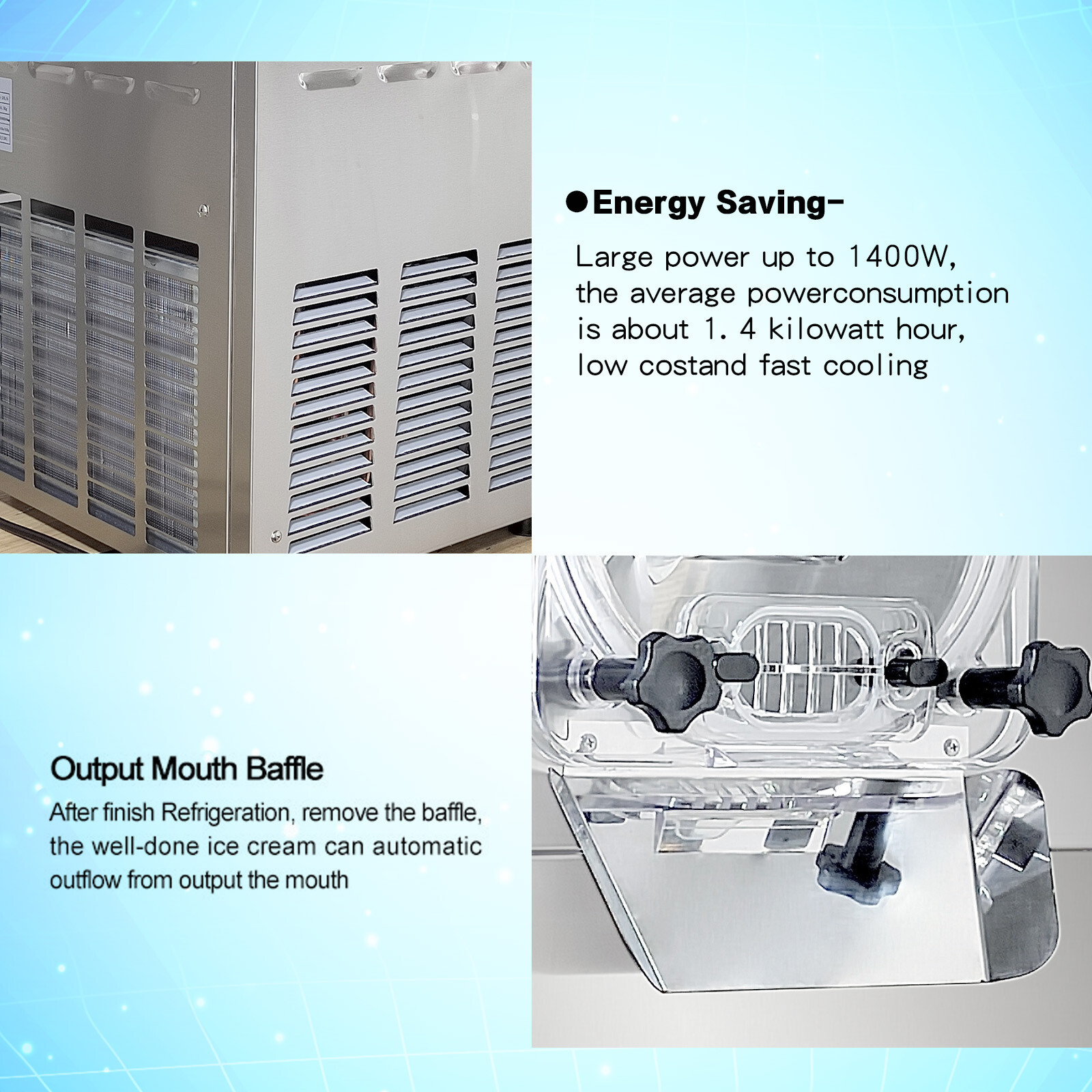 Kolice Tabletop Hard Ice Cream Machine,Ice Cream Machine,Gelato Ice Cream Maker