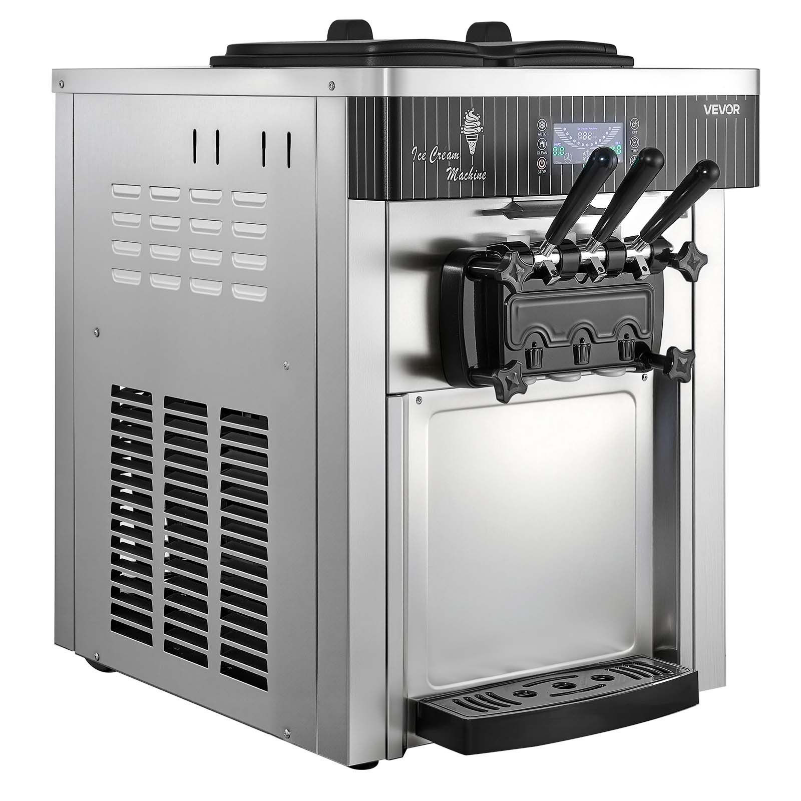 VEVOR Commercial Ice Cream Machine 2200W Pre-Cooling Ice Cream Maker 3 Flavors