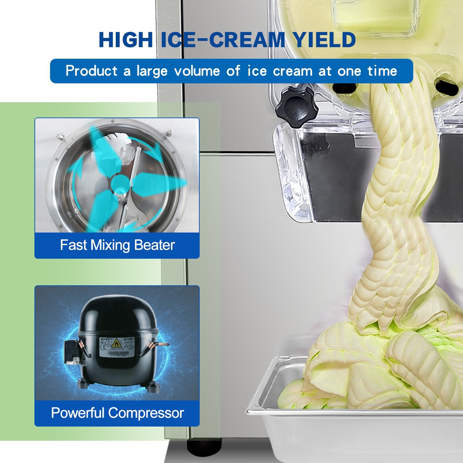 Countertop Hard Ice Cream Machine,Gelato Ice Cream Machine,Mini Ice Cream Maker