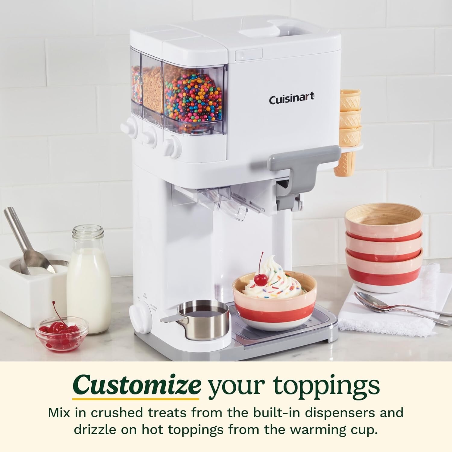 Ice Cream Maker Soft Serve Countertop Automatic Yogurt Freezer Machine