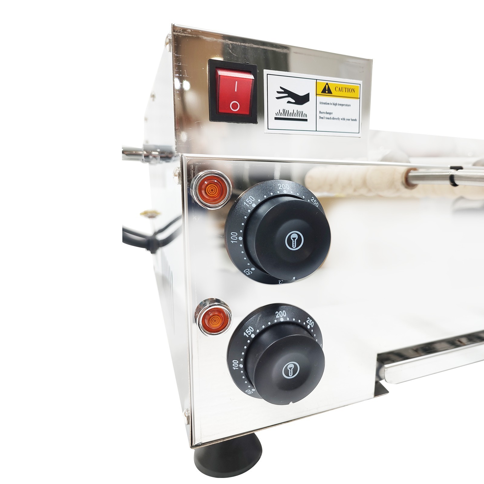 220V Chimney Cake Roll Oven Maker Electric Ice Cream Cone Machine 6KW