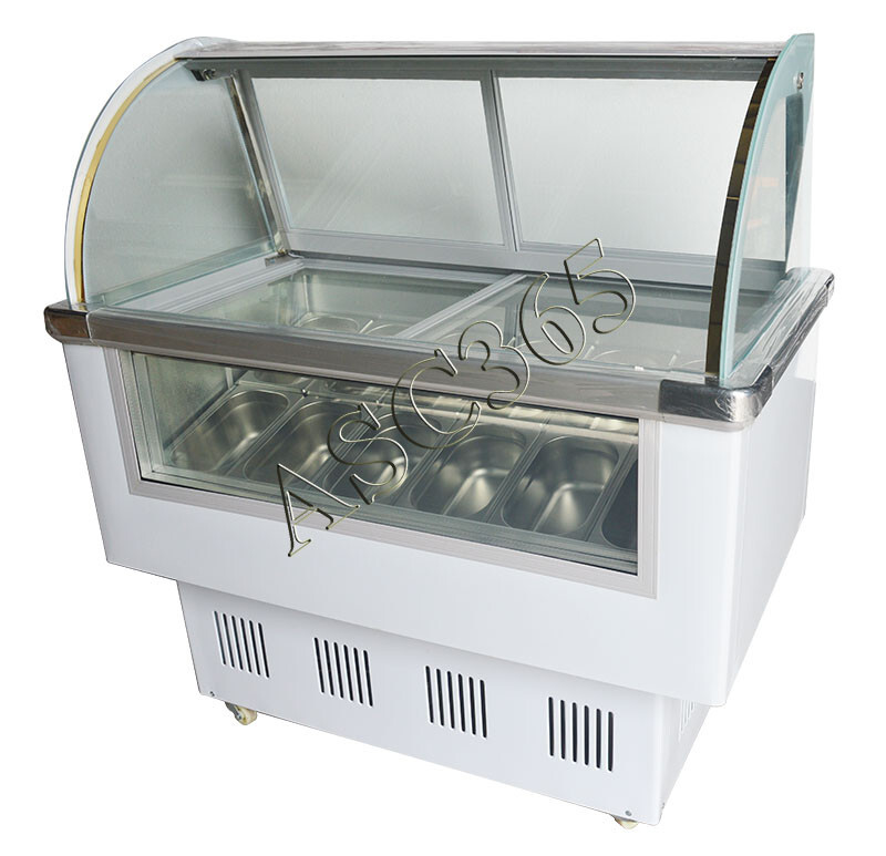 12 PAN*2.5L Electirc Ice Cream Freezer Display Showcase with LED Light 220V 215W
