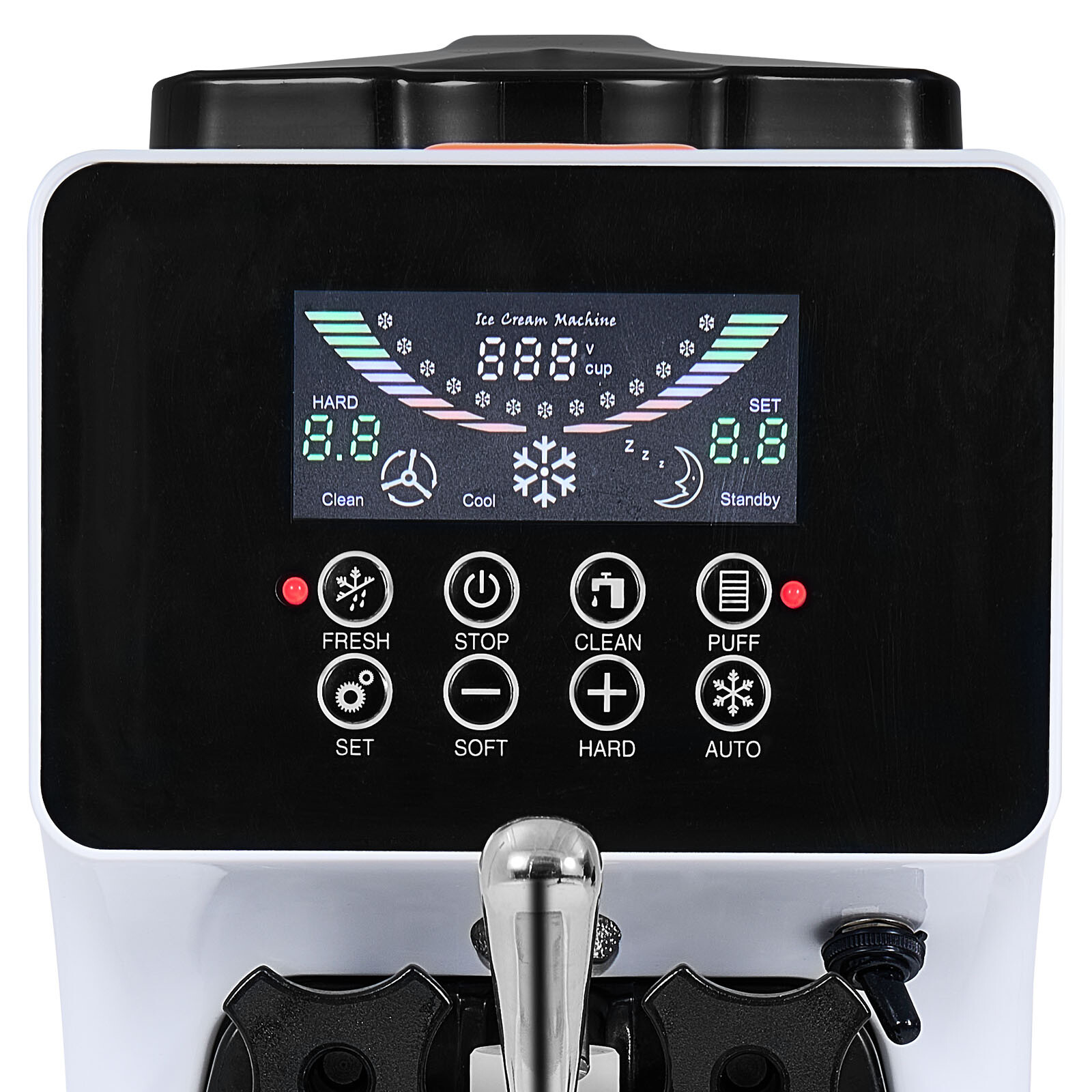 VEVOR Soft Serve Ice Cream Machine Maker 10L/H Yield Single Flavor Countertop