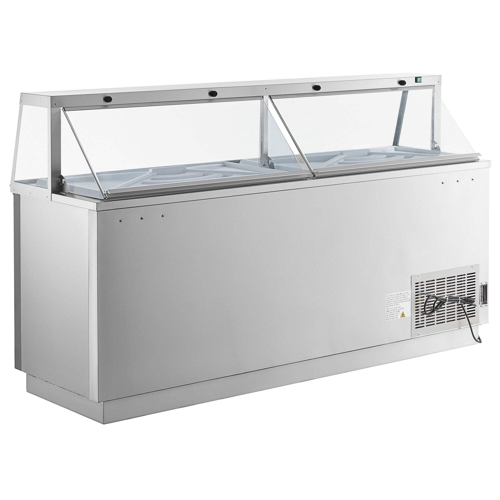 88 3/4″ 16 Tub Stainless Steel Deluxe Ice Cream Dipping Cabinet
