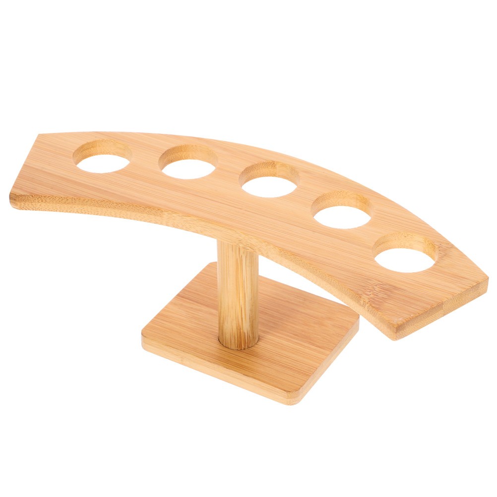 Home Wooden Ice Cream Cone Rack with Smooth Finish and Stylish Khaki Color
