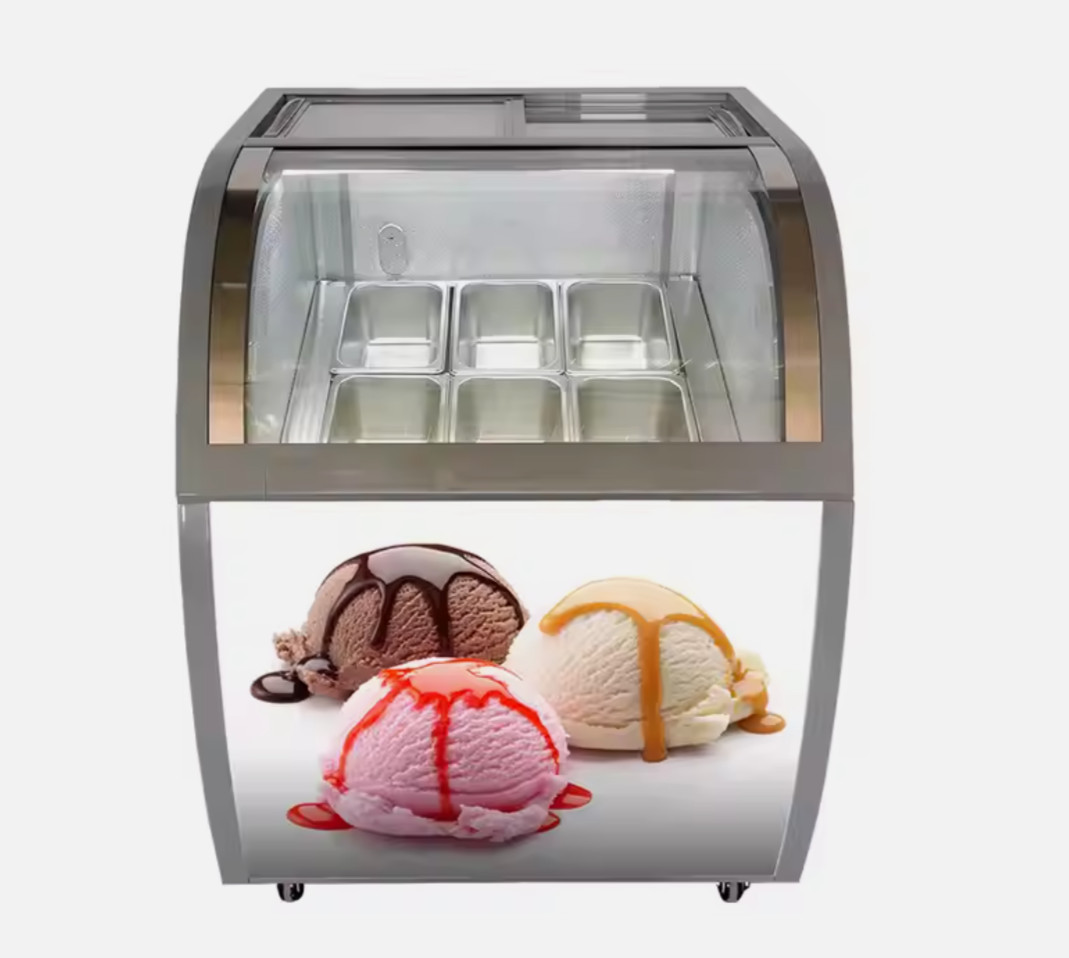 6 Tray Commercial Stainless Steel Ice Cream Gelato Popsicle Freezer