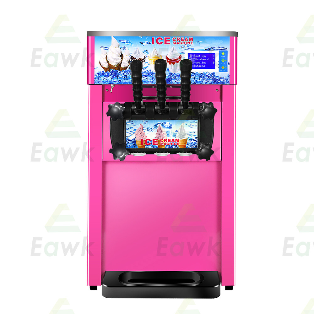 3 Flavor Commercial Automatic Frozen Yogurt Cooling Ice Cream Cone Maker Machine