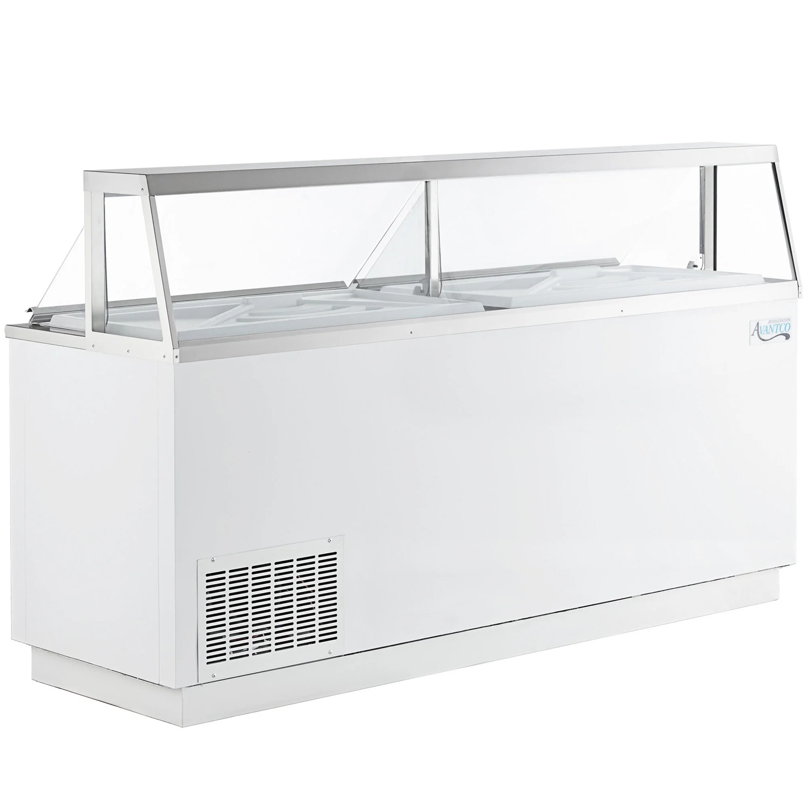 88 3/4″ 16 Tub White Deluxe Ice Cream Dipping Cabinet