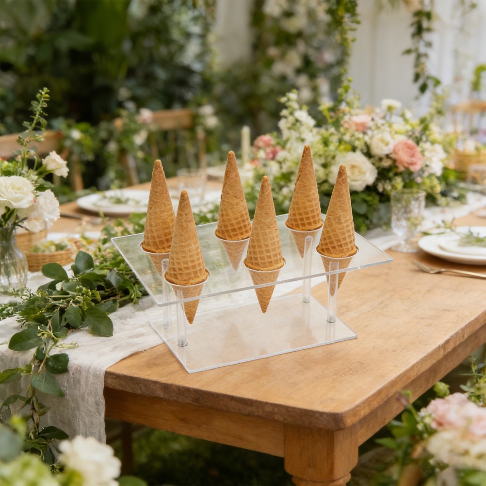 2 Pcs Ice Cream Holder Cone Serving Stand Holders for Appetizers