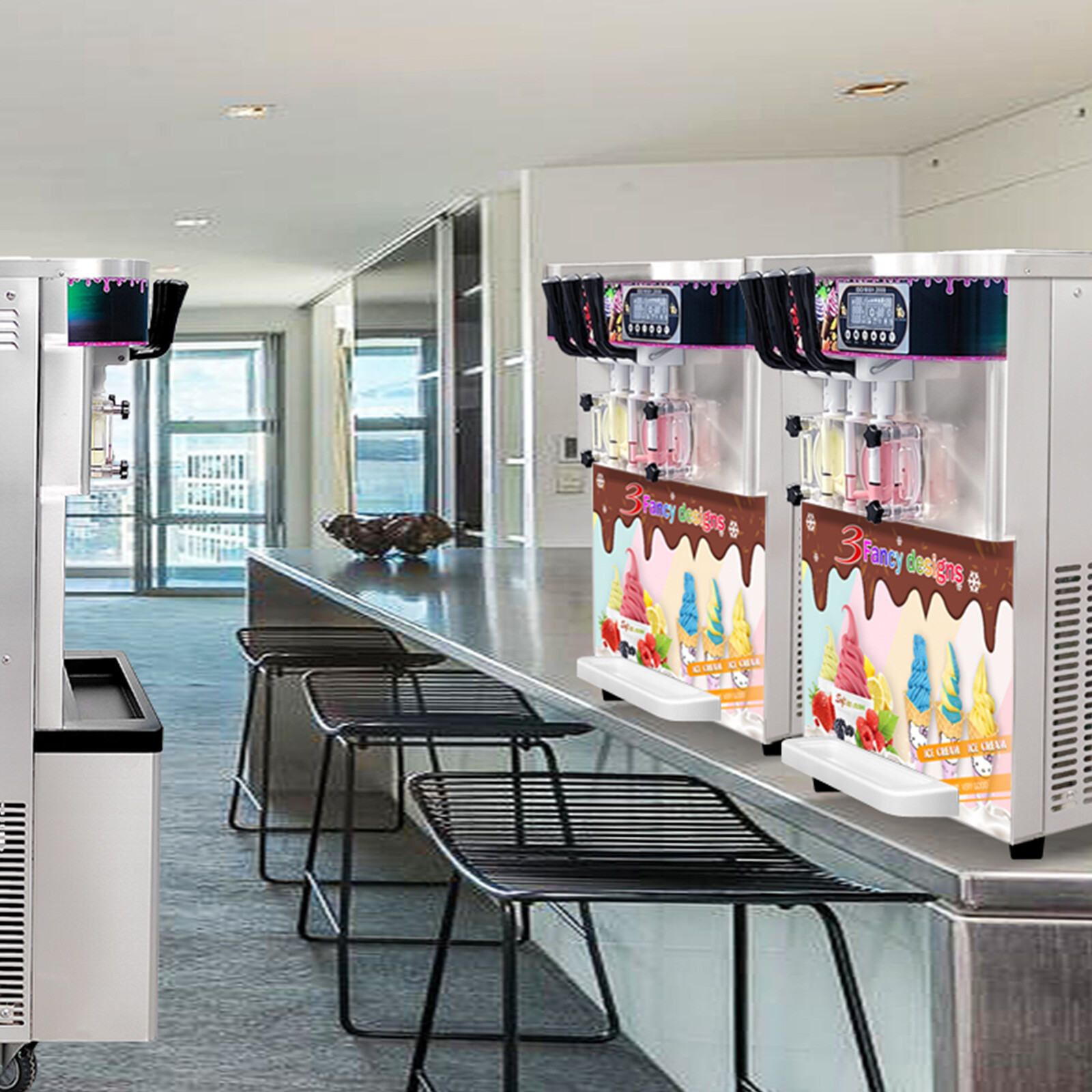 Kolice ETL Commercial Countertop 2+1 mixed flavors Soft Serve Ice Cream Machine