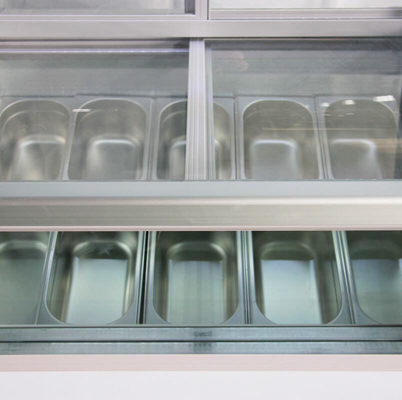 10 Pans Floor Type Hard Ice Cream Showcase 36 gal Display Cabinet Freezer 220V