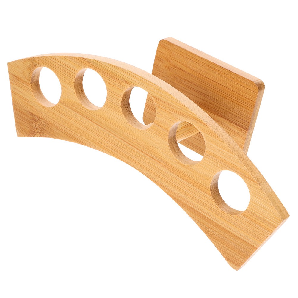 Khaki Wooden Ice Cream Cone Display Rack for Home and Restaurant Kitchen Use