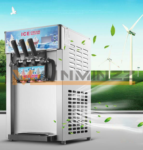 1PC 3 Flavor Commercial Frozen Ice Cream Cones Machine Soft Ice Cream Machine
