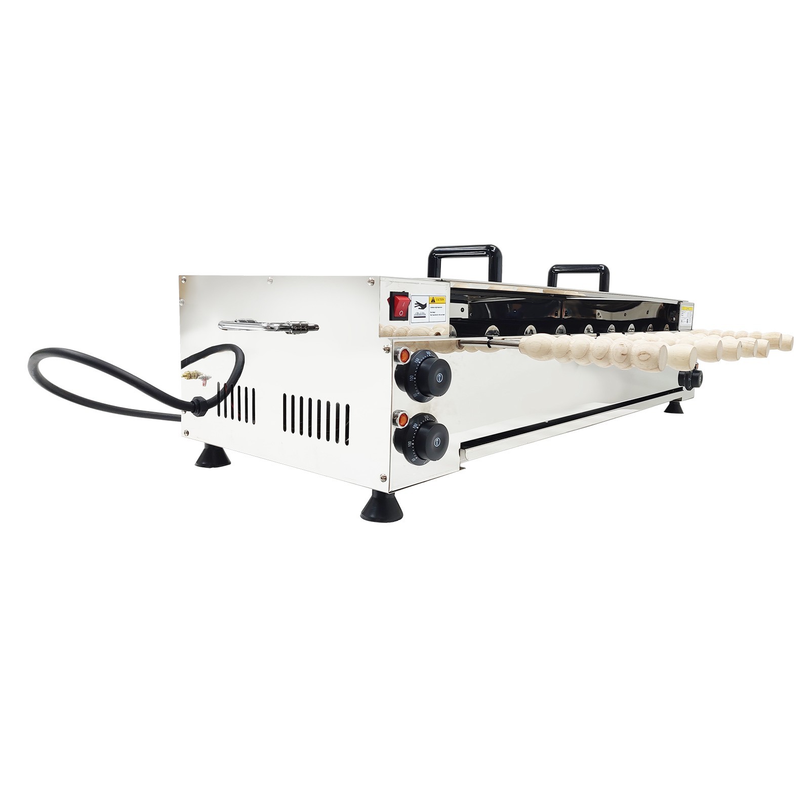 220V Chimney Cake Roll Oven Maker Electric Ice Cream Cone Machine 6KW