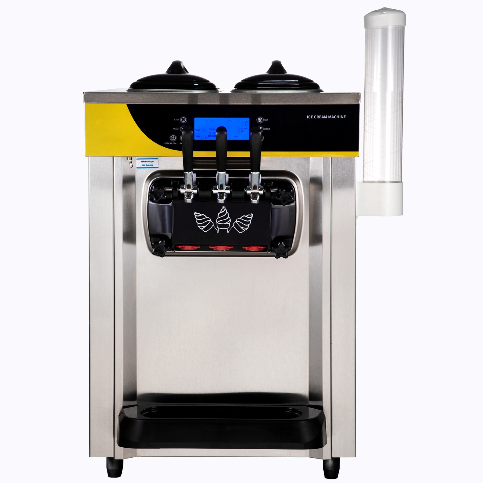 Uimoso Countertop Soft Serve Ice Cream Machine, 22-30L/H Frozen Yogurt Maker