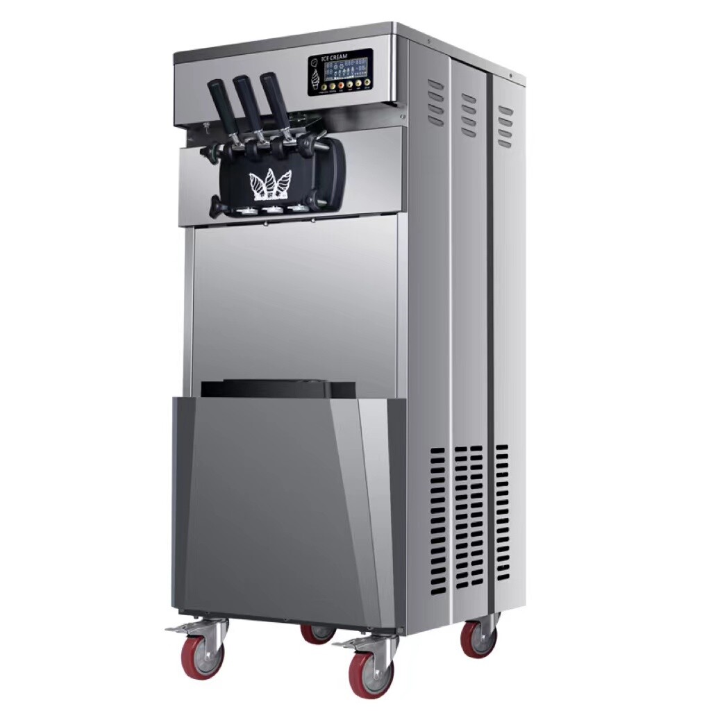 3Flavors Soft Serve Ice Cream Machine Commercial Ice Cream Maker Dual Compressor