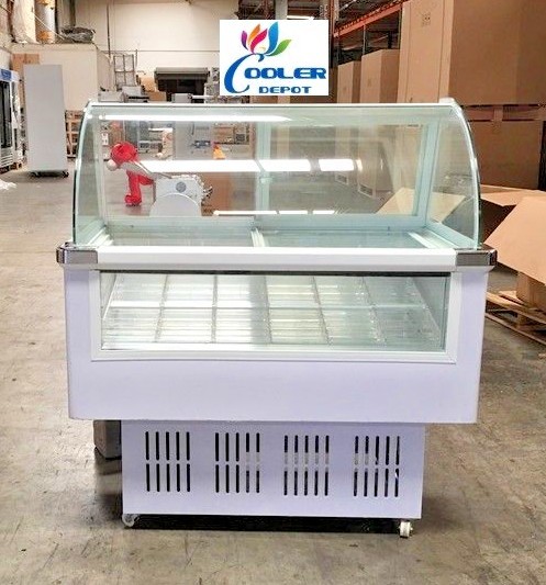 NEW 46″ Popsicle Freezer Ice Cream Display Case LED Lighting Showcase Holds 48
