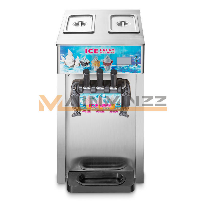 1PC 3 Flavor Commercial Frozen Ice Cream Cones Machine Soft Ice Cream Machine