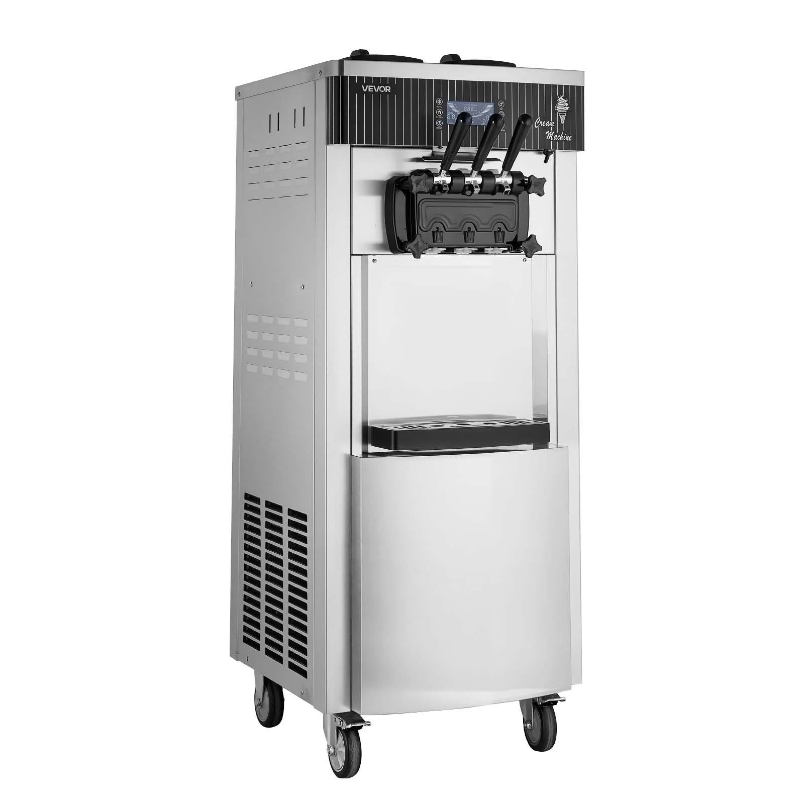 VEVOR Commercial Ice Cream Machine 2200W Pre-Cooling Ice Cream Maker 3 Flavors