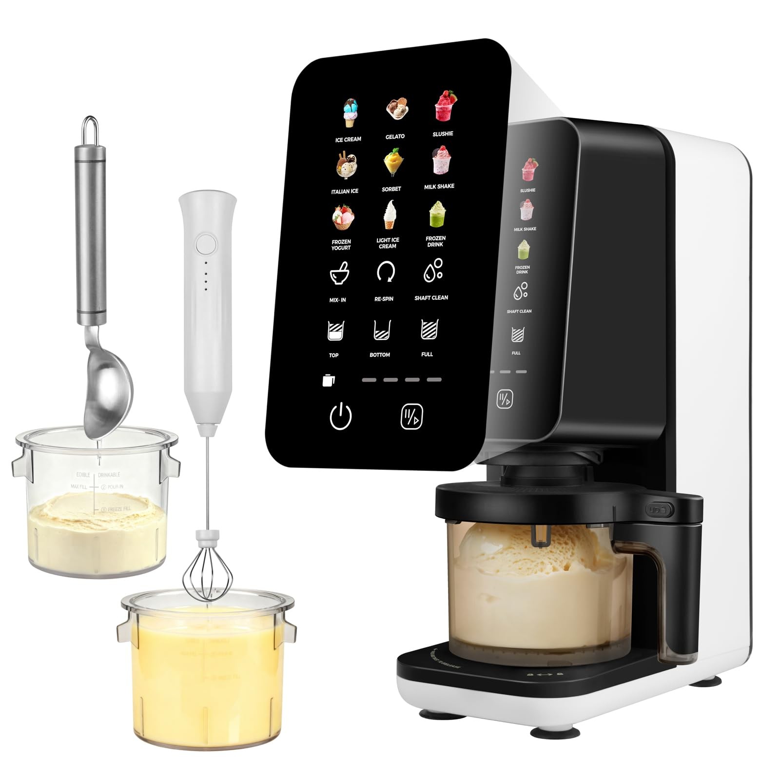 12 In 1 Ice Cream Machine, Electric Soft Serve cream UNIVERSAL, Black