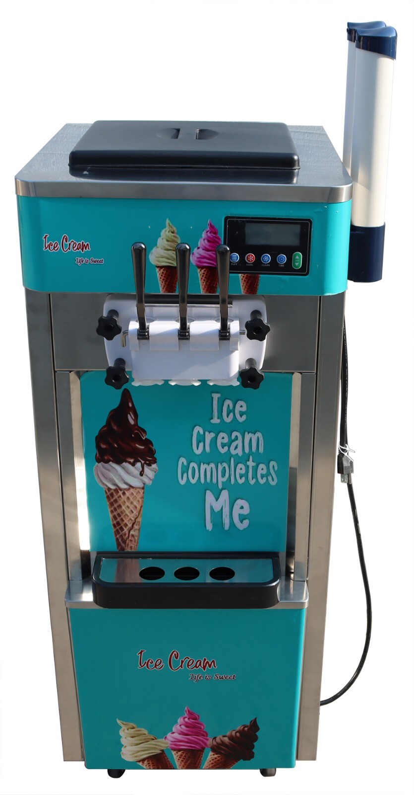 3Flavor Soft Ice Cream Cooling Making Machine LCD Display 20-30L/H Standing Type