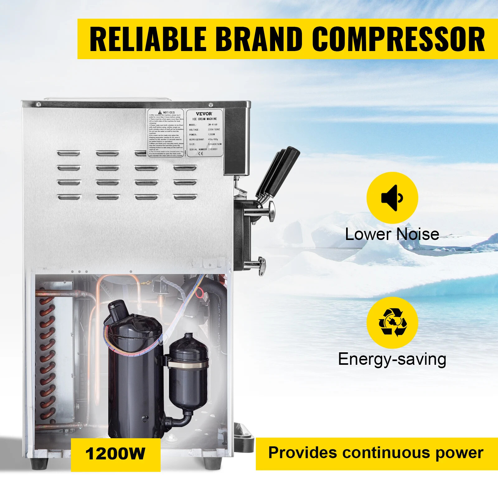 18L/H Maker 3 Flavors Home Commercial Ice Cream Machine Countertop Soft Serve