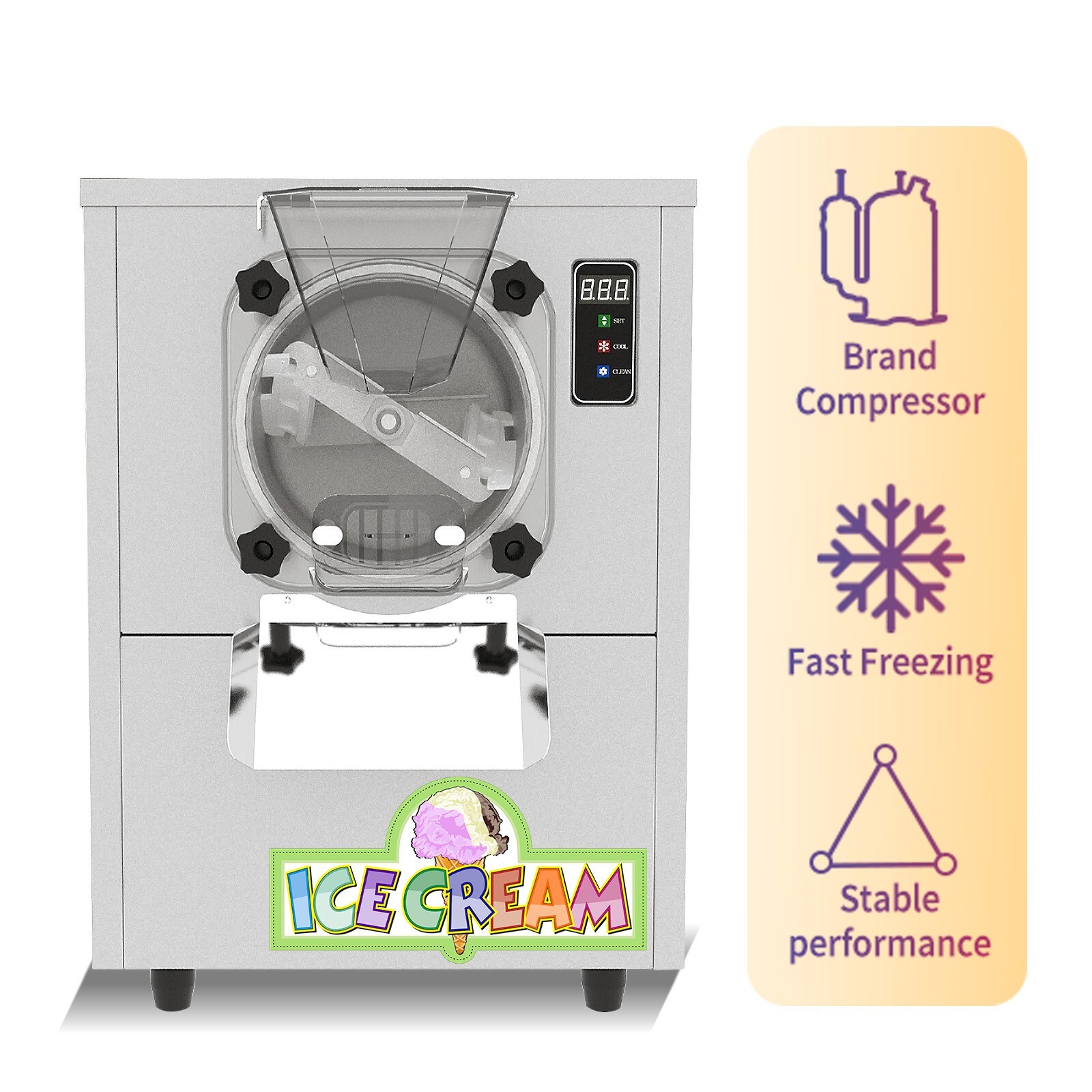 Countertop Mini Ice Cream Maker,Hard Ice Cream Machine,Gelato Ice Cream Machine