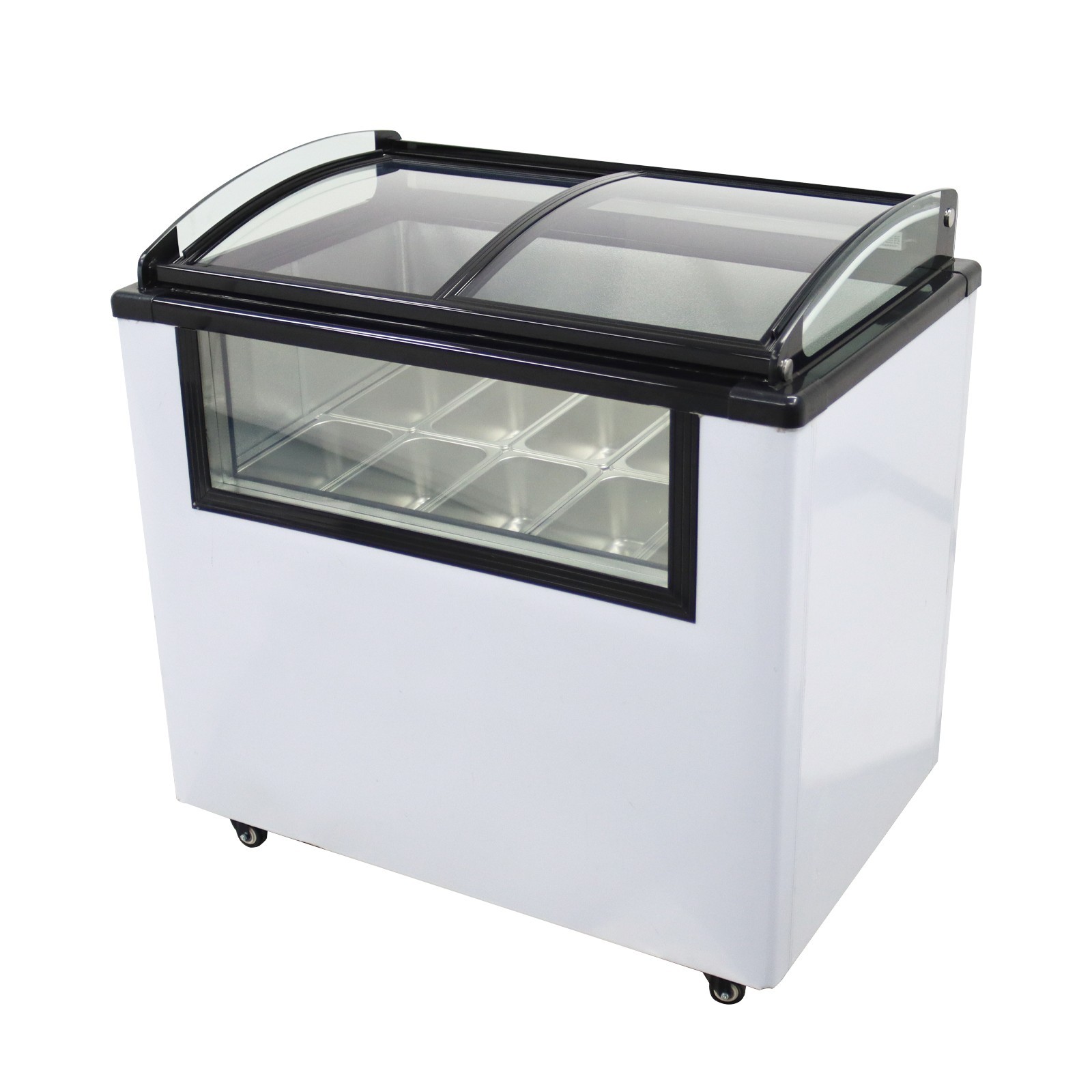 10 PAN Ice Cream Showcase Ice Cream Freezer with LED Light 2.5L/Pan 110V 330W