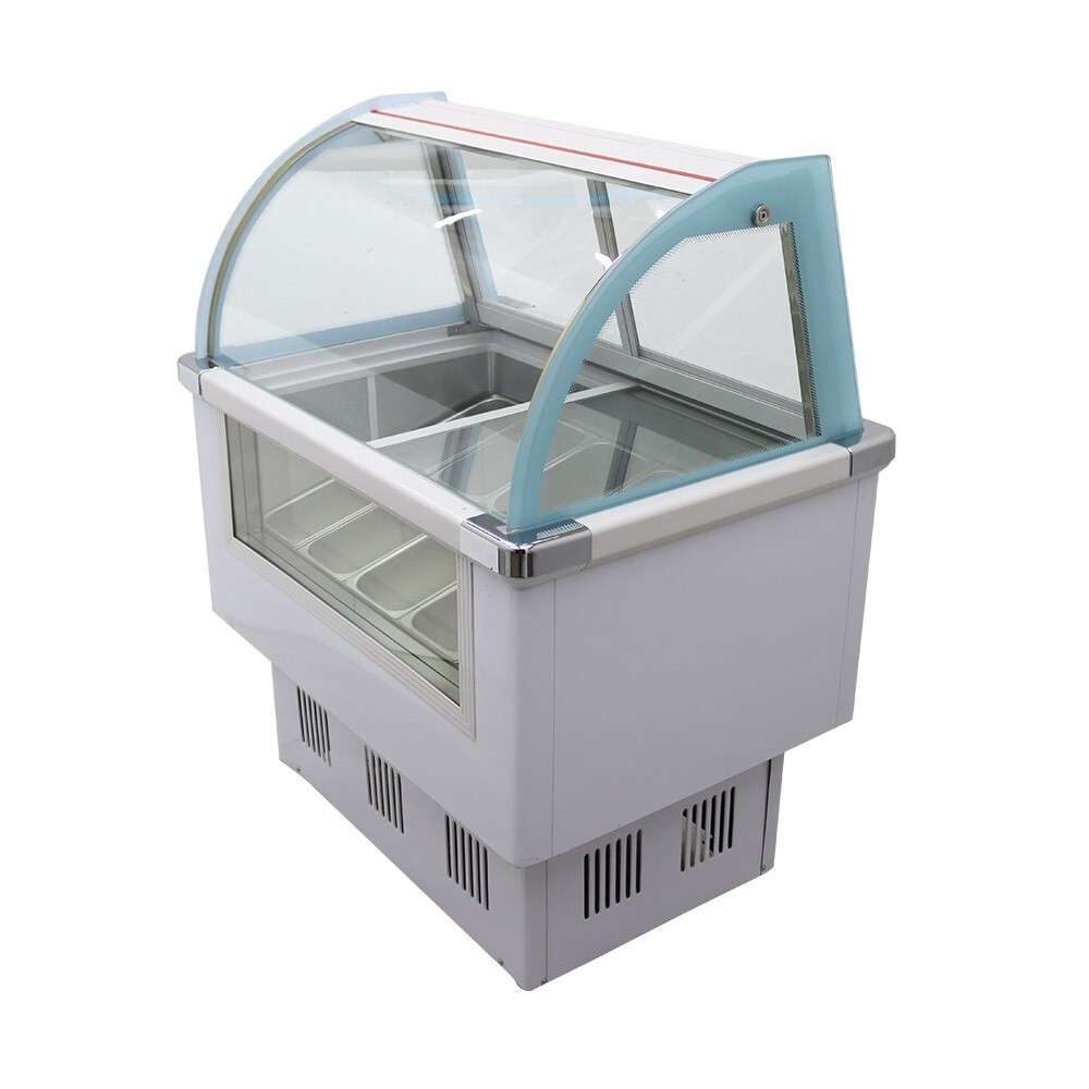 10 Pans Floor Type Hard Ice Cream Showcase 36 gal Display Cabinet Freezer 220V