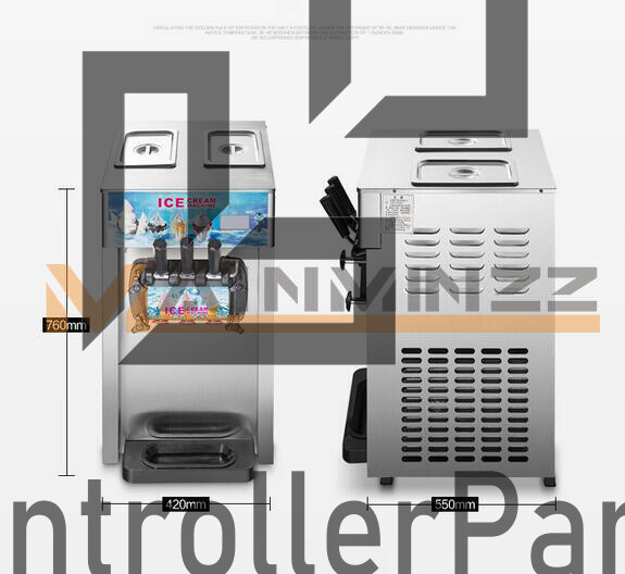 1PC 3 Flavor Commercial Frozen Ice Cream Cones Machine Soft Ice Cream Machine