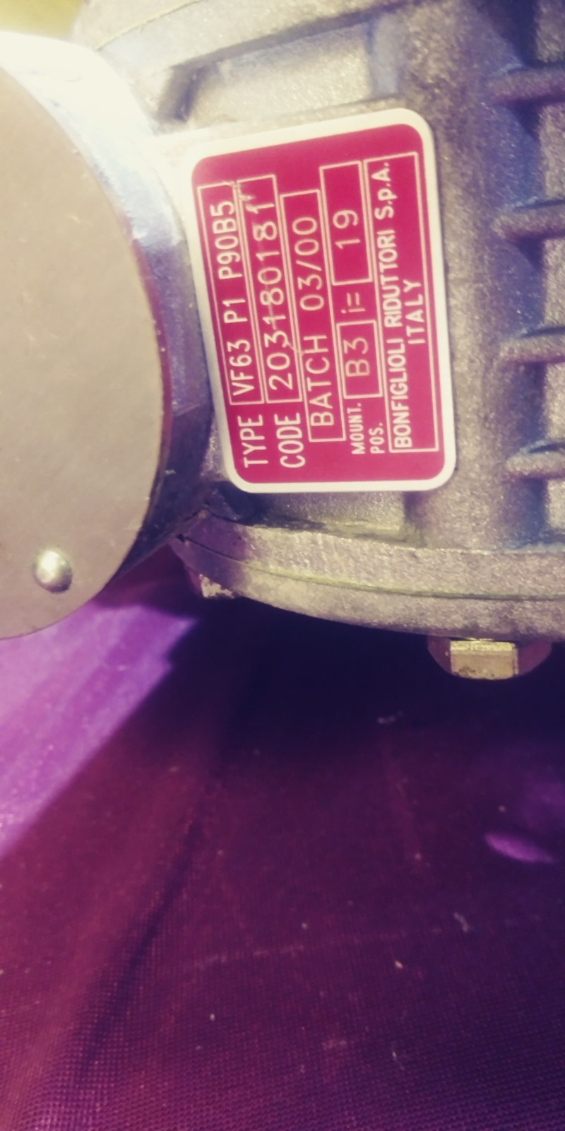 Telme CRM Extragel 28-35 Batch Frz Parts pn#M05.011, M01.057 Gear Reducer, Motor