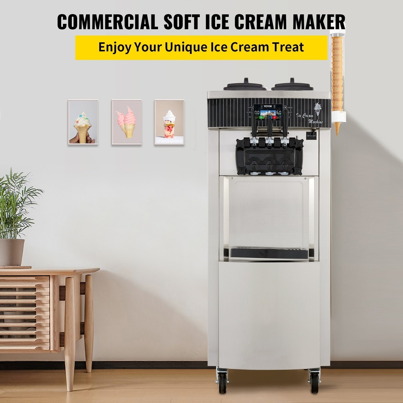 18-28L/H Flavor Soft Serve Ice Cream Machine Maker Commercial Yogurt Maker