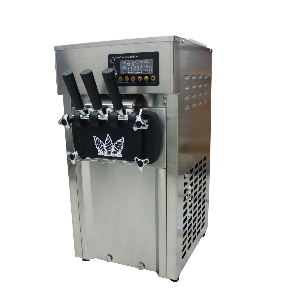 3 Flavors Soft Ice Cream Machine Ice Cream Maker 110V 1200W LED Panel 16-18L/H