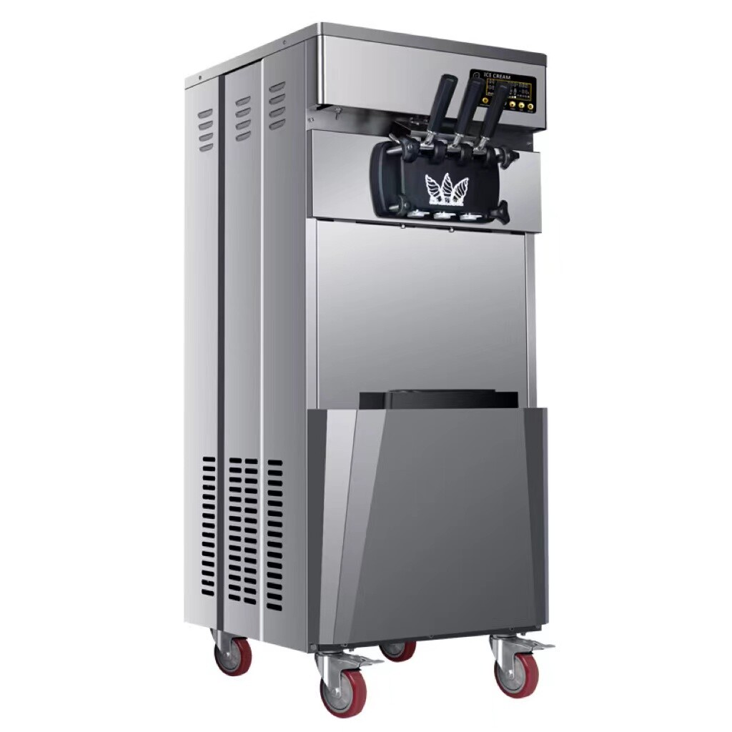 3Flavors Soft Serve Ice Cream Machine Commercial Ice Cream Maker Dual Compressor
