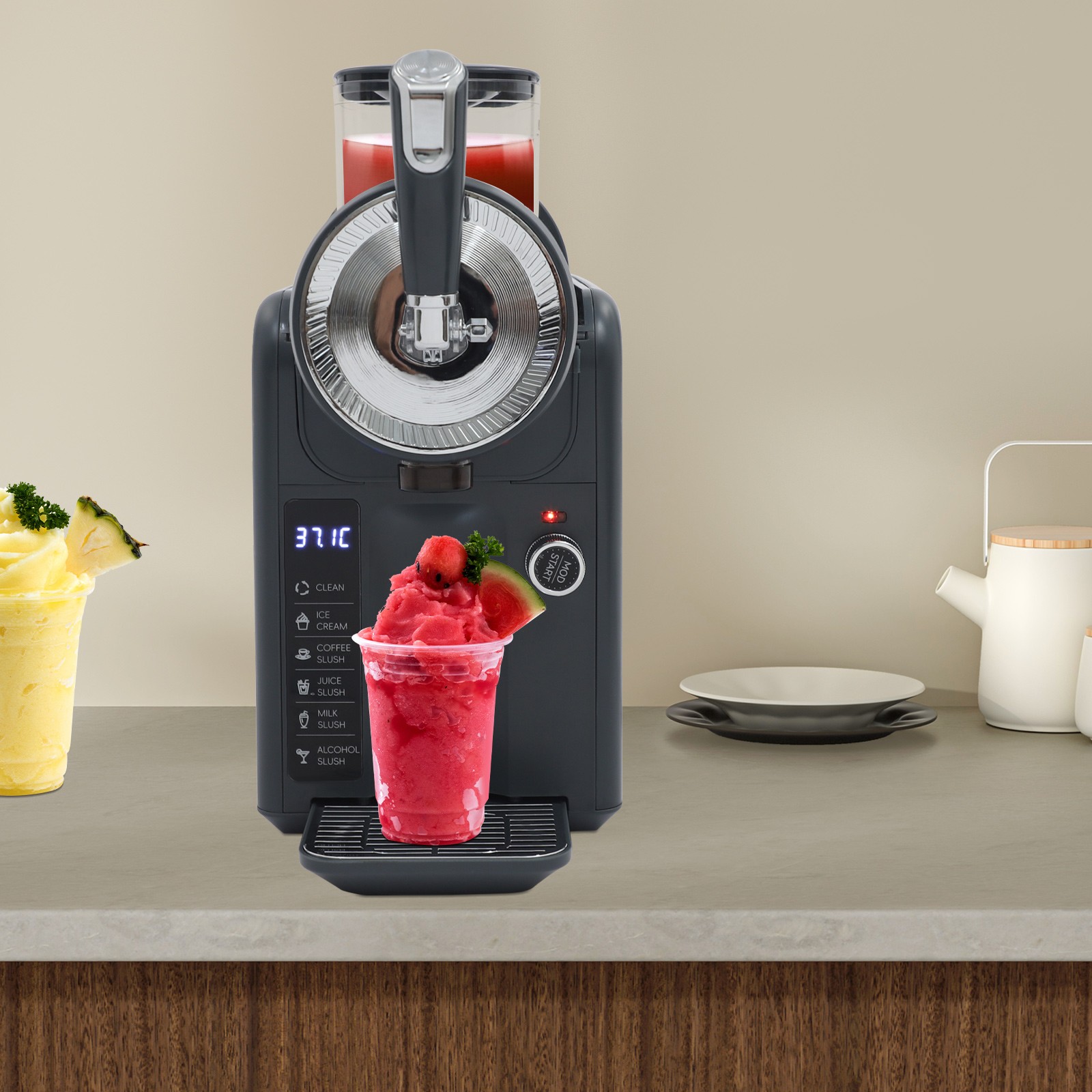 1.8L/0.48 Gallon Frozen Drink Machine Tabletop Electric Shaved Ice Machine 185W