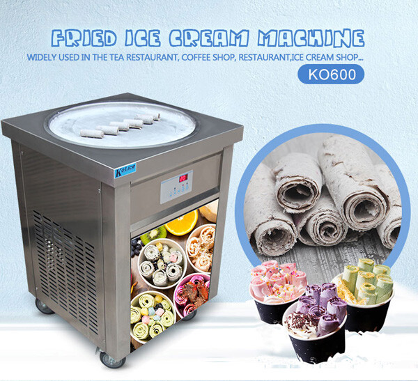 Kolice ETL Commercial Ice Cream Roll Machine, 22″ (55cm ) Round Ice Pan,90% New