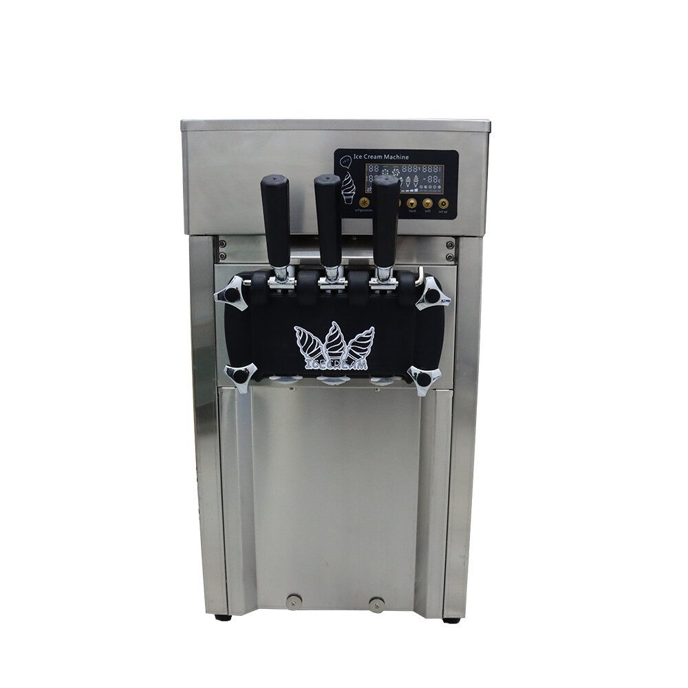 110V Countertop Soft Serve Ice Cream Machine 3 Flavor Commercial Ice Cream Maker
