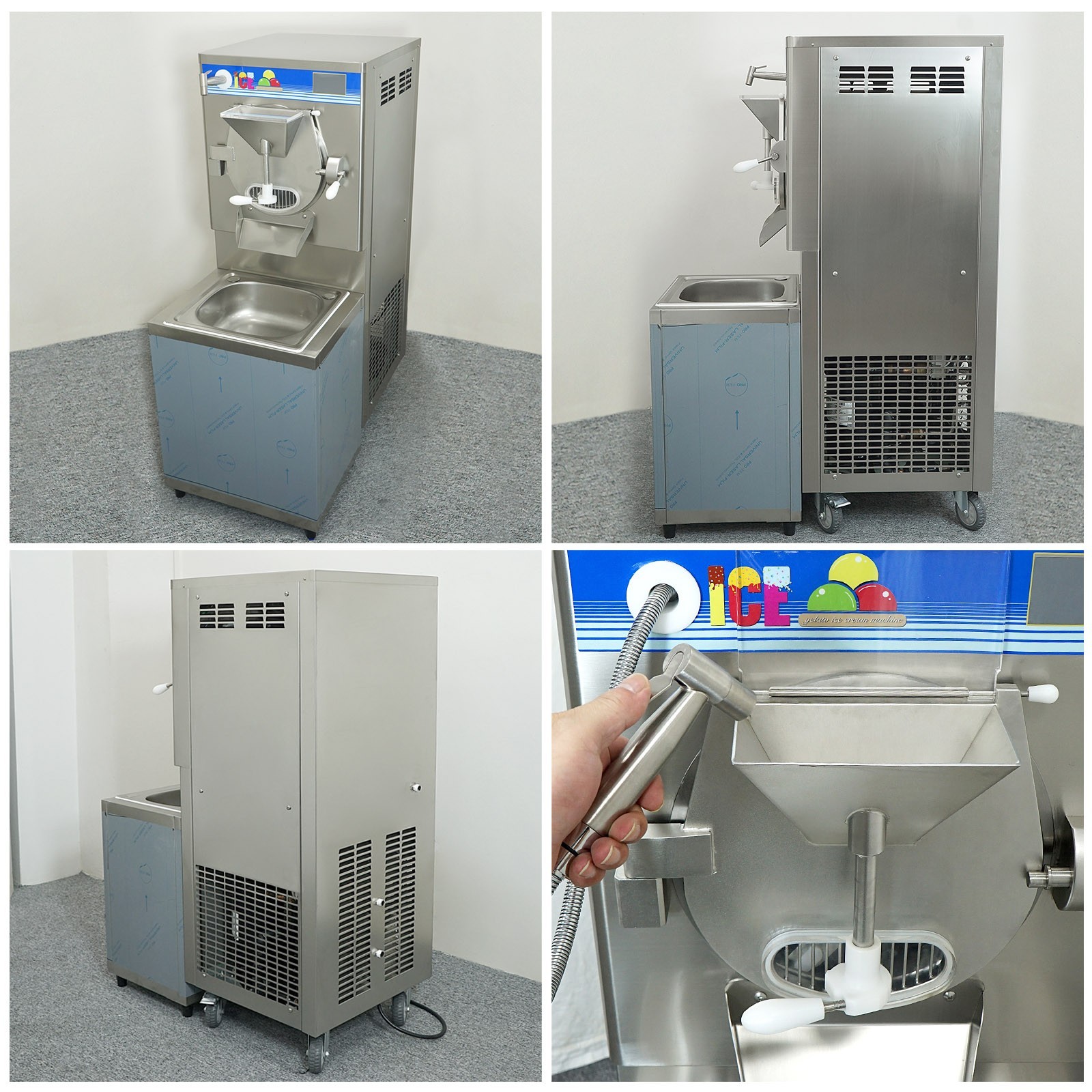Kolice Commercial Water Cooling Sorbettos Hard Ice Cream Machine 15-18gal/Hour