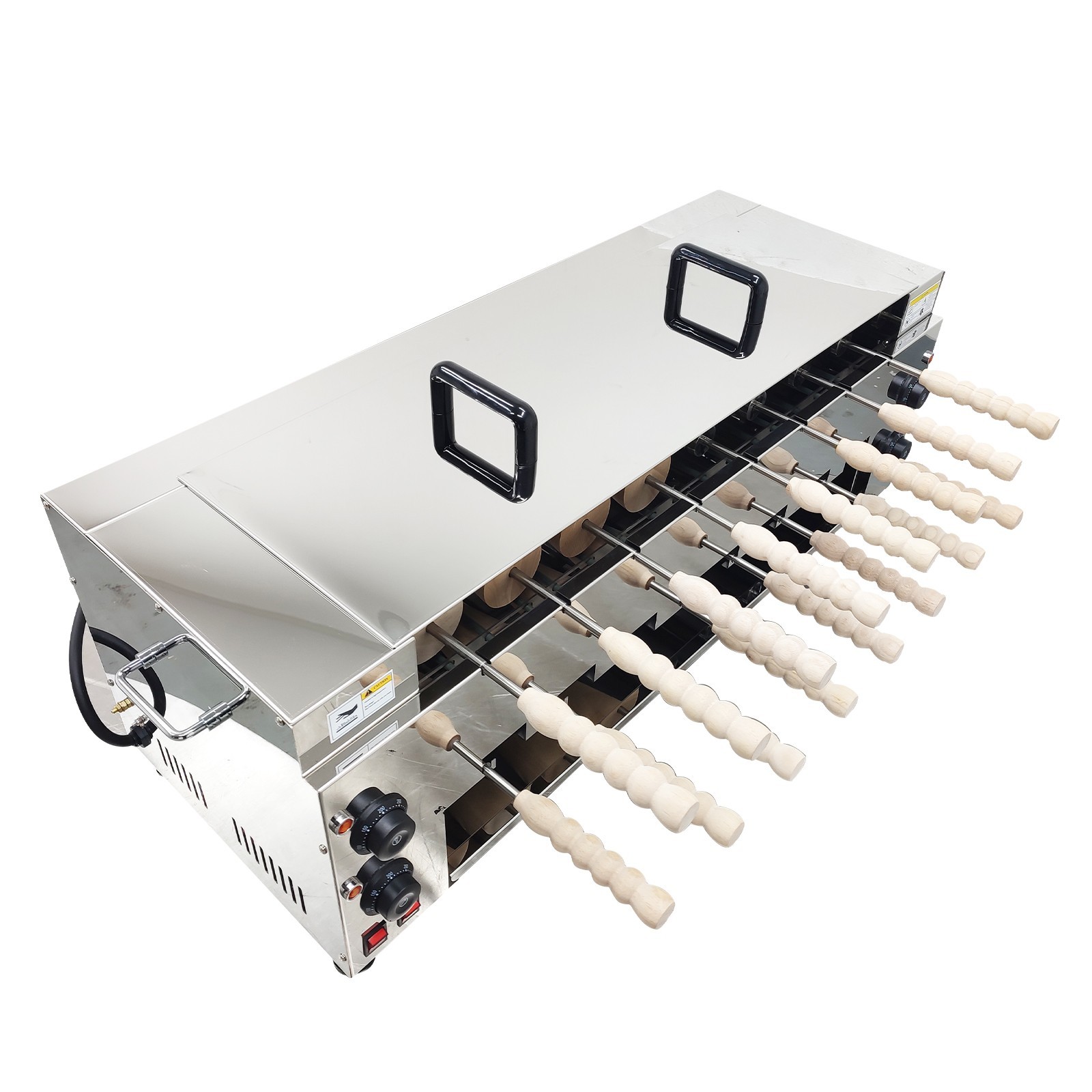 220V 6KW Electric Chimney Cake Roll Oven Maker 16Pcs Stainless Steel Ice Cream C