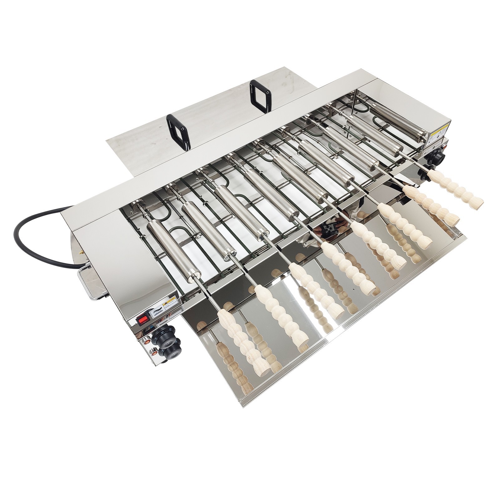 220V Chimney Cake Roll Oven Maker Electric Ice Cream Cone Machine 6KW