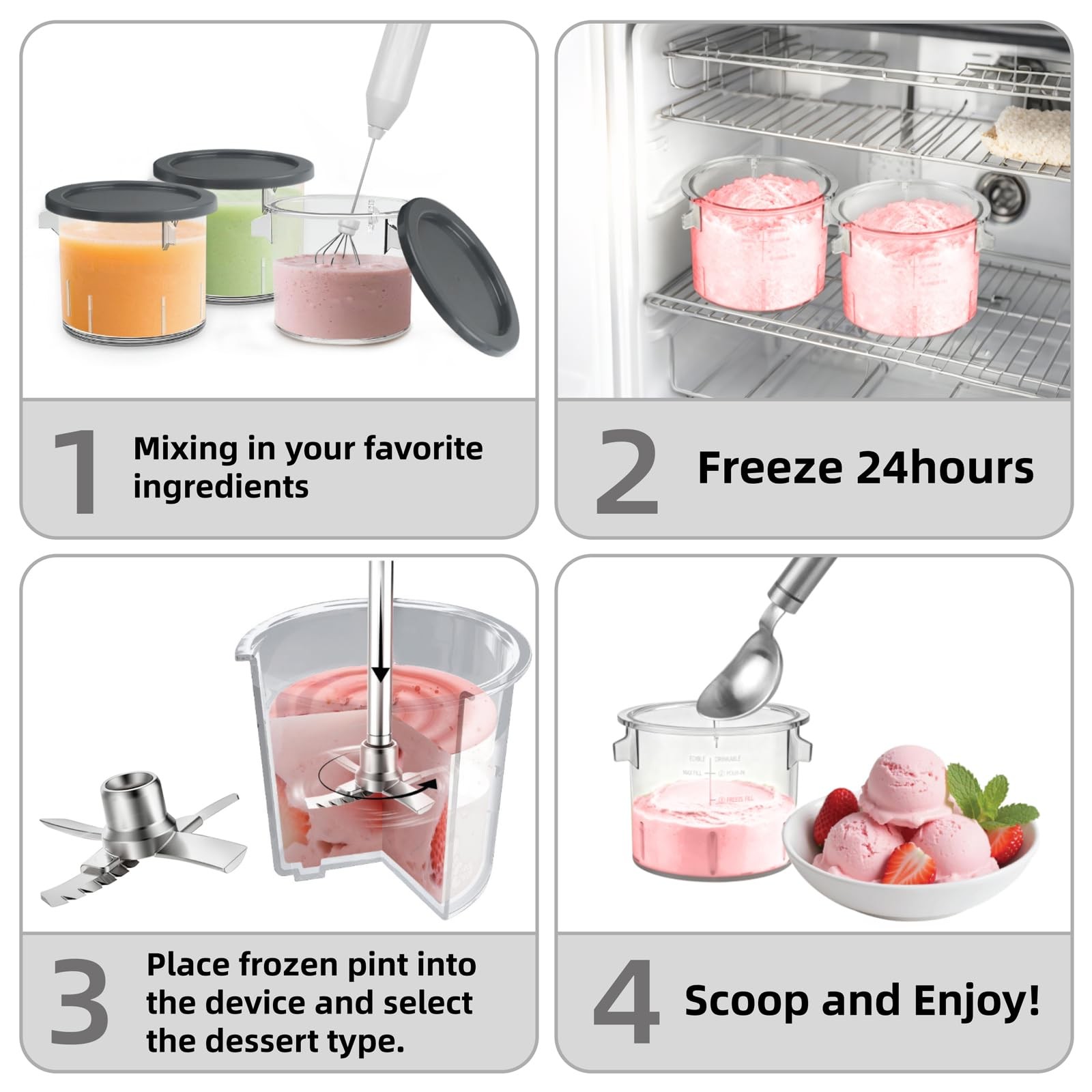 12 In 1 Ice Cream Machine, Electric Soft Serve cream UNIVERSAL, Black