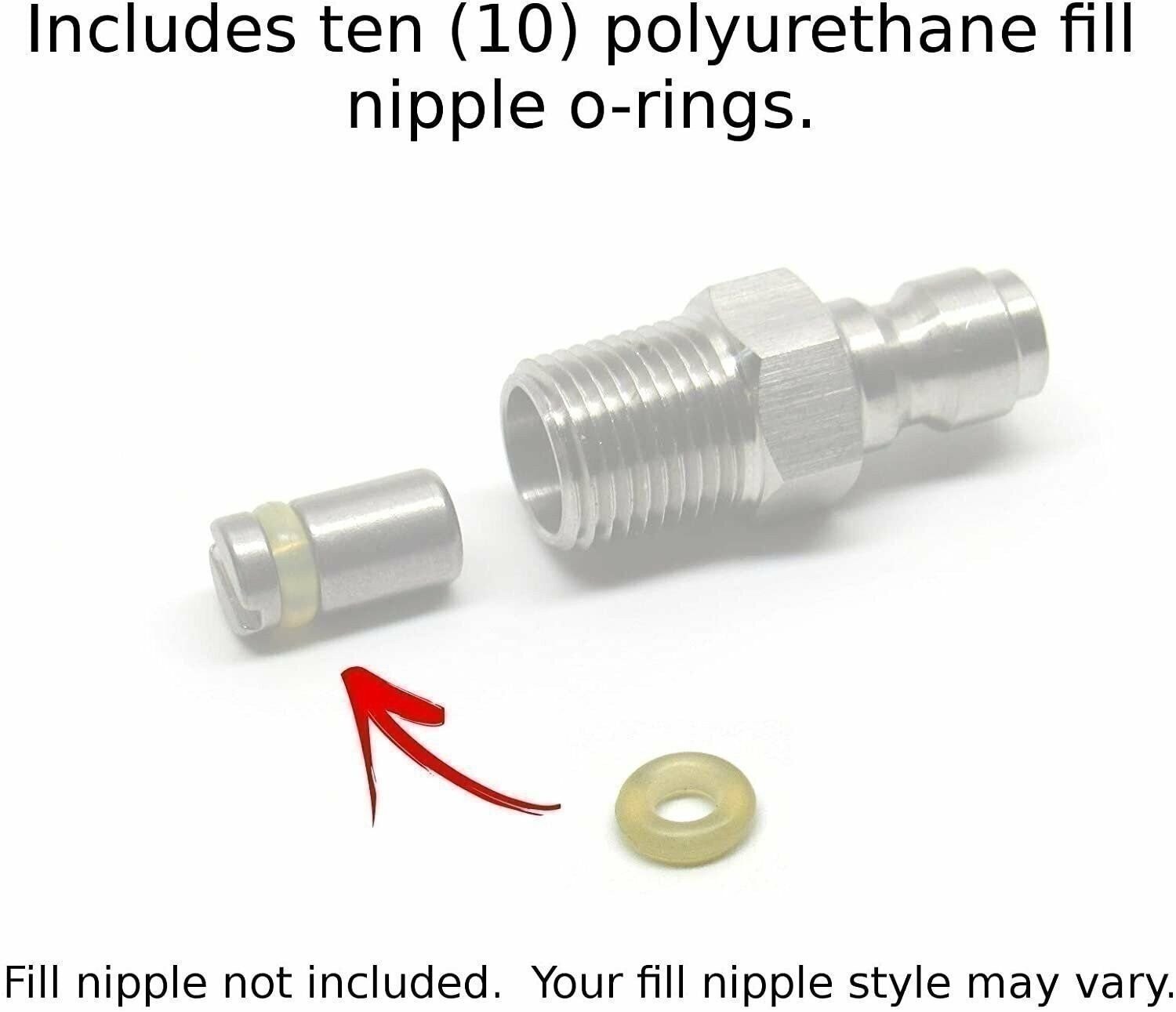 Captain O-Ring Paintball Fill Nipple O-Rings (10 Pack, 90A Polyurethane)