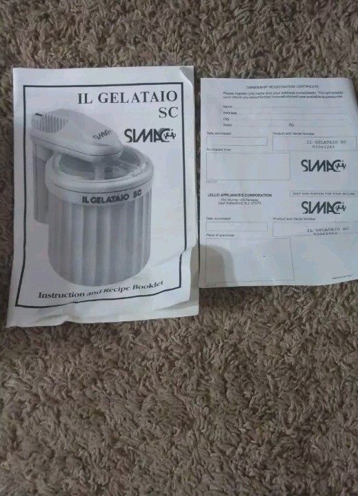 Simac IL Gelataio SC Ice Cream Machine Gelato Maker Gelato Italy 1.5L Electric