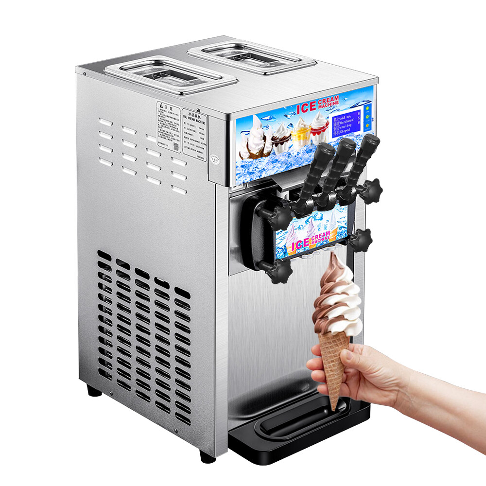 Soft Serve Ice Cream Machine Commercial Mix Flavor Soft Hard Ice Cream Cone