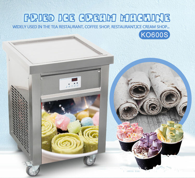 Commercial 21″x21″ square pan fried ice cream machine rolled ice cream machine