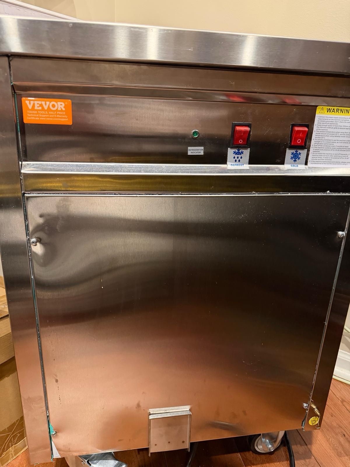 VEVOR Commercial Rolled Ice Cream Machine Single Pan, 1 Bucket CBJF-1DC-350