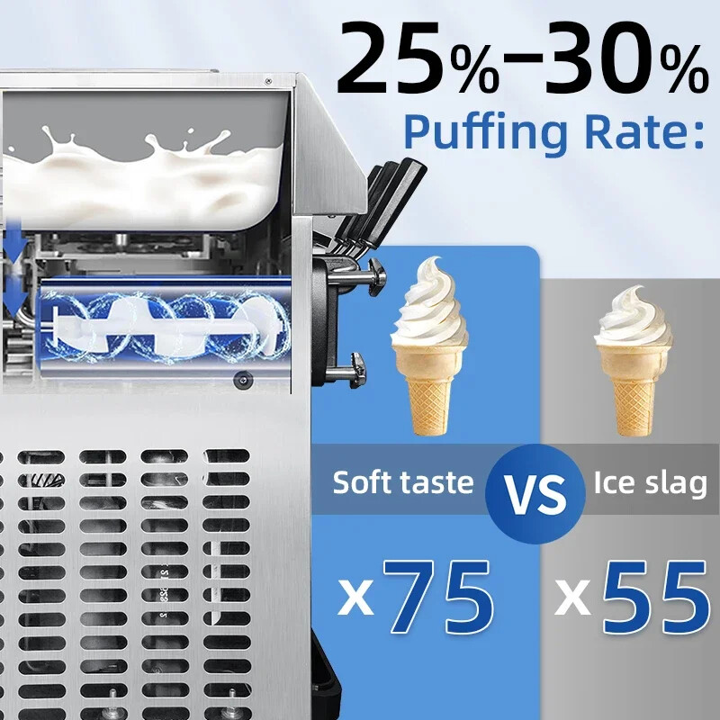 SIHAO Pre-Cooled Commercial Soft Serve Machine Countertop Ice Cream Yogurt Kit