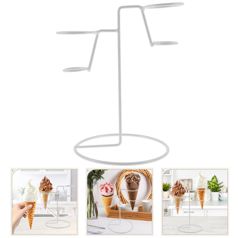 Ice Cream Stand Cone Stands Crispy Skin Cotton Candy Holder Metal Brackets