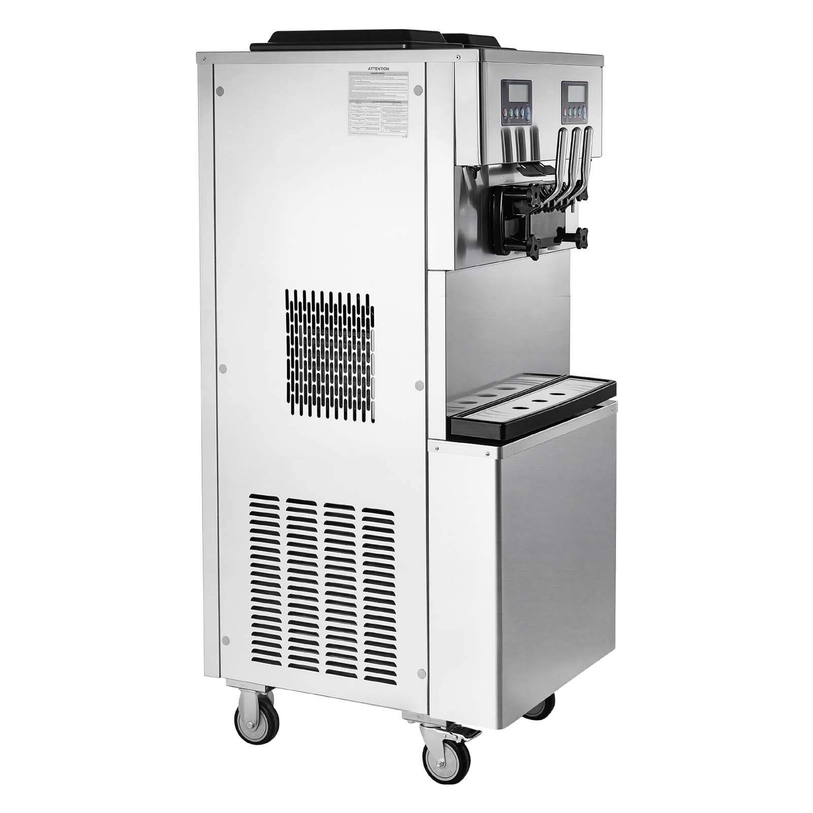 Uimoso Commercial Ice Cream Machine with Dual Compressor and 3Flavors Capability