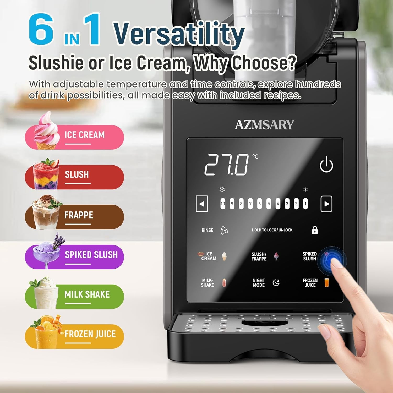 Frozen Drink Maker Slush Machine 85oz LED Control Panel
